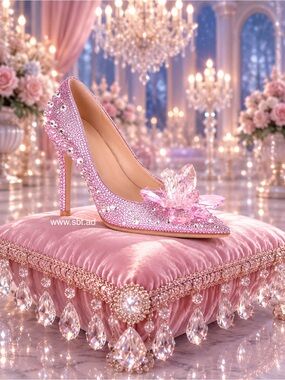 NEW Cinderella Shoes Sparkling Bling Swarovski Crystal Wedding Heels Pumps +Gift